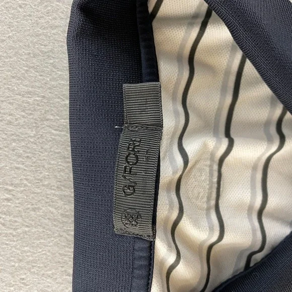 GFORE Men's White Striped‎ Golf Polo XL Shirt Navy Collar Short Sleeve - Picture 6 of 7